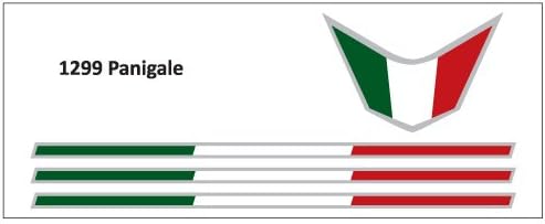 Ducati 1299 PANIGALE Tricolore Side Fairing &amp; Nose Sticker Decal SILVER Keyline
