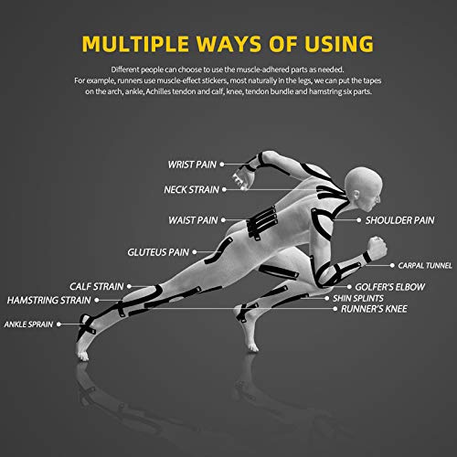 OK TAPE Kinesiology Tape 10 inches Precut, 20 Strips, Cotton Elastic