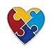 Autism Awareness Pins, Heart Shaped Puzzle Pieces - Set of 12 - Event and Awareness Event Supplies