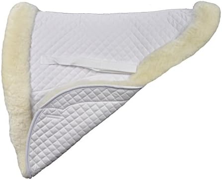 Sheepskin Semi Lined Dressage Pad (Large, Cream)