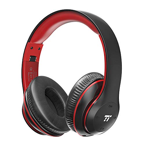 TaoTronics Wireless Headset Over Ear Headphones with Lightweight Memory Foam Ear Pads & Dual 40mm Drivers (3.5mm AUX, On Ear Controls, EQ Bass, 15 Hour Audio Playback)