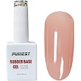 FANNEST Rubber Base Gel Polish,Elastic Base Coat,Sheer Clear Nude Pink Color Nail Polish,LED/UV Soak Off for Nail Strengthener/Extension,Base color gel.