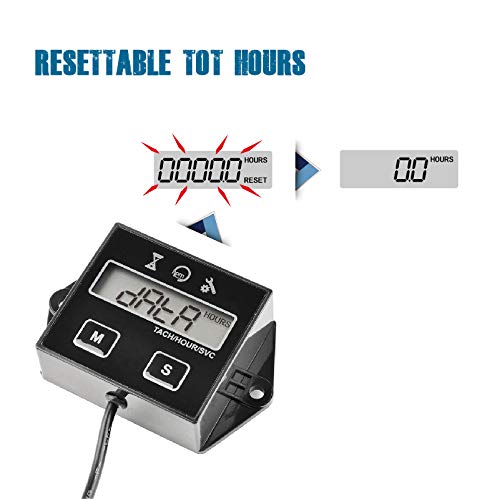 Runleader Digital Operating Hour Counter Speed Meter Maintenance Reminder User Shutdown Use for ZTR Lawnmower Tractor Generator Marine Outboard ATV Motor Sledge - Image 4