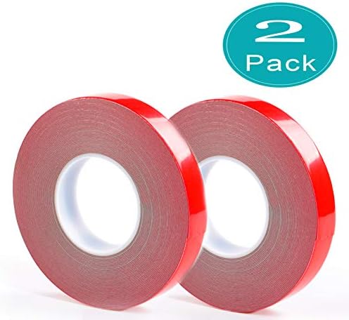Double Sided Heavy Duty Indoor and Outdoor Mounting Tape,Acrylic Removable Clear, Weatherproof,1 Inch X 590 In-1Mm Thicknes (2 pcs Clear)