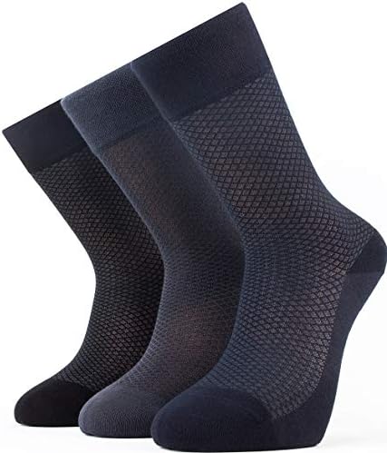 Men's Bamboo Dress Socks, Lightweight, Ultra Soft, Pack of 3, Assorted Colors