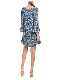 Tahari ASL - Vestido de manga larga para mujer, con dobladillo de disco, detalles