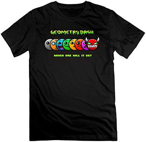 Chocy Men's Geometry Dash Mobile Game Steam Funny Tee Black Size XL