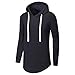 Aiyino Mens Hipster Hip Hop Pullover Hoodie Sweatshirt Long Sleeve T shirts US XL Black