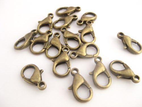 20 Antique Bronze coloured 14mm Lobster Clasp. F022