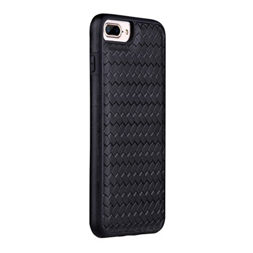 image for Urvoix iPhone 7 Plus / 8 Plus Case, Woven Skin Leather Zipper Wallet D