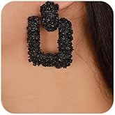 Octwine Bohemian Statement Drop Earrings Geometric Dangle Earrings Trapezoid Shape Metal Earrings Elegant Minimalist Earrings for Women