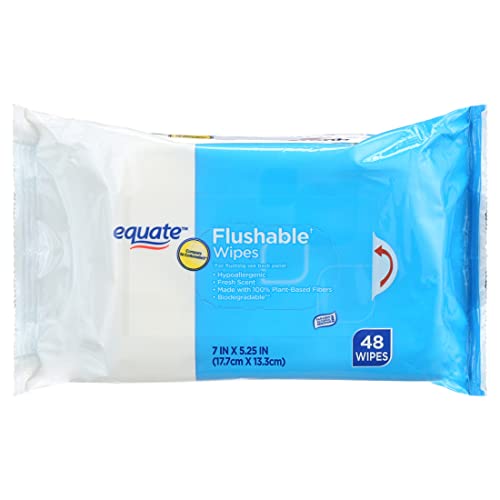 Equate Flushable Wet Wipes / Toilet Paper / Baby Wipes with Aloe Vera and Vitamin E, Fresh Scent