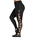 High Waist Lace Plus Size Leggings, Women's Yoga Pants Workout Gym Fitness Exercise Athletic Pants by E-Scenery