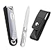 FAMILIFE L09 Stainless Steel Nail Clipper Catcher with Travel Leather Case for Men & Women