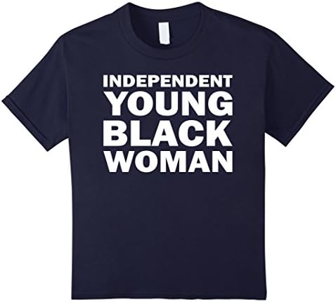 Kids Independent Young Black Woman T-Shirt 12 Navy