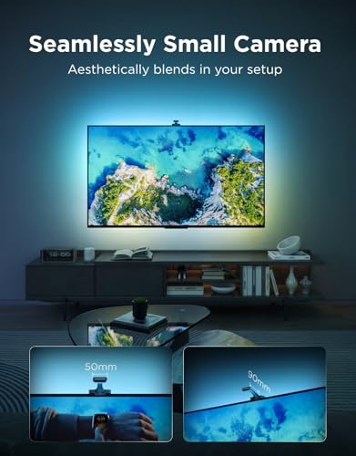 Govee TV LED Backlight 3 with 4MP Dual Camera, 11.8ft RGBWIC LED Strip Lights Sync with TVs 55-65 inch, 60 LEDs/m, Smart AI Color Filter for Movie, Game, App and Voice Control, Matter Alexa Support