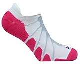 Sox Italy No Show Ghost Socks - Silver Drystat Plantar Support Performance Socks - White/Pink, Medium - SS6011