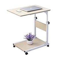 sogesfurniture Height Adjustable Sofa Side Table C Table Laptop Holder End Stand Desk Coffee Tray Side Table,Maple BHUS-103#1-MP