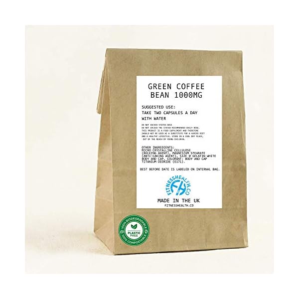 Green-Coffee-Bean-Extract-1000mg-60-Diet-Pills-Fat-Burner-Natural-Weight-Loss Fitness Health Green Coffee Bean Extract 1000mg 60 Capsule - Diet Supplement - Fat Burner - Vegan - Thyroid Support