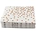 ALINK 50 Rose Gold Dots Luncheon Paper Napkins, Disposable Paper Party Napkins for Birthday, Wedding, Baby/Bridal Shower, Christmas, 6.5 x 6.5 inch
