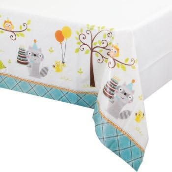 Happy Woodland Boy Plastic Tablecloth-54: x 102"