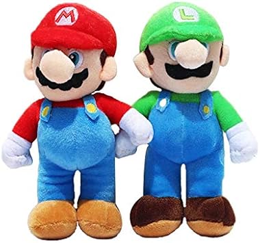 Amazon.com: Zizu tienda 2 piezas/lote Super Mario Bros juguetes de peluche Mario Lugi Muñecas de peluche de algodón juguetes suaves regalo para niños 9.8 in: Home Improvement