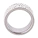 VQYSKO 8mm Cubic Zirconia Wedding Band for Women - 316L Stainless Steel 5 Rows CZ Simulated Diamond Eternity Rings Size 8