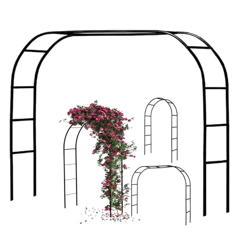 MANYUK Black Metal Pergola Arbor, Metal Arch Frame, Garden Arch Trellis for Various Climbing Plants Wedding Garden Arch Bridal Party Decoration