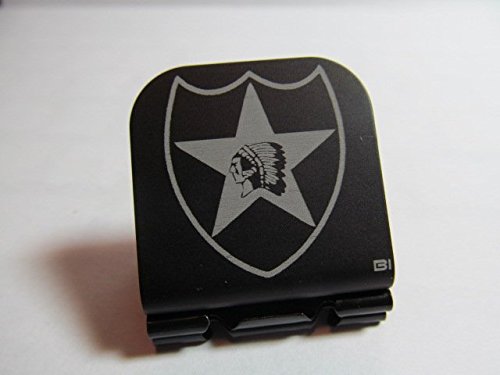 2nd Infantry Division Patch Laser Etched Hat Clip Black