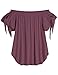 Just Quella Women's Off The Shoulder Short Sleeve Top Blouse 0321 (XL, Cameo Brown)