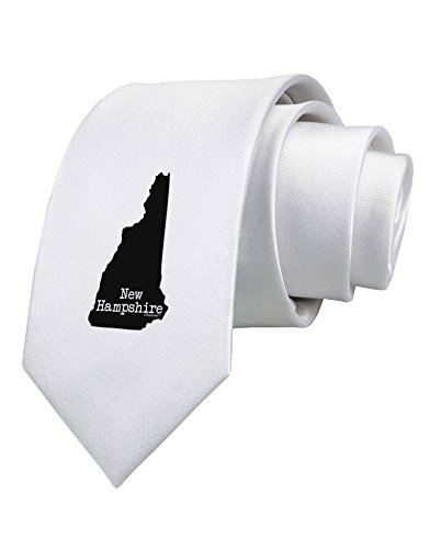 TooLoud New Hampshire - United States Shape Printed White Neck Tie