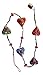 Rastogi Handicrtafts Door Hanging Decorative Cotton Heart in Vibrant Color Stringed with Beads and Bell Traditional Indian Hanging Decoration 2 Layer