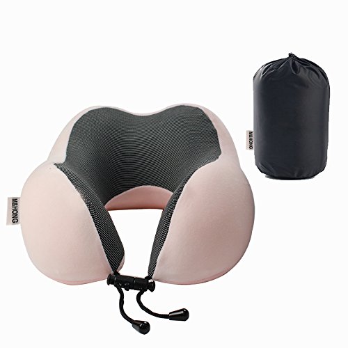 Travel Pillow - Memory Foam Neck Pillow with 360 Head & neck Support Comfortable For Long Flight, Airplane, Train, Reading, Working, Ergonomically (Pink2) - Thumbnail 6