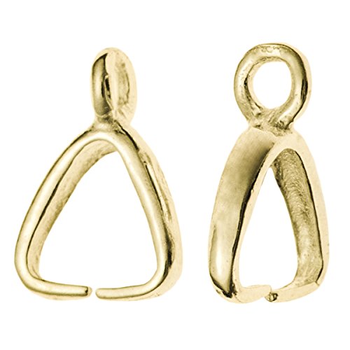 4 pcs Gold on .925 Sterling Silver Bail Pendant Charm Connector Clasp/Findings/Yellow Gold