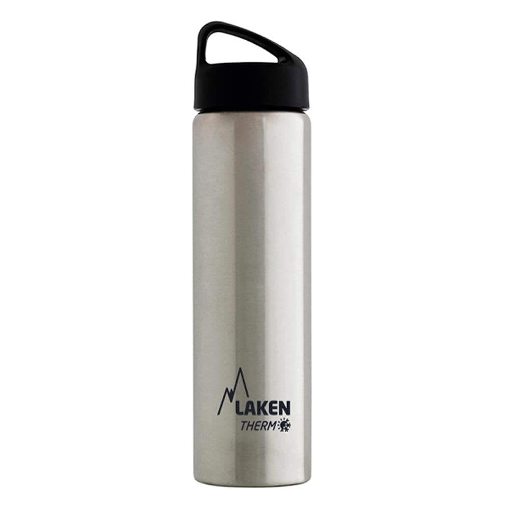 Laken Thermo Classic Vacuum Insulated Stainless Steel Water Bottle Wide Mouth - 750ml, Plain /Silver