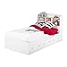 South Shore Summertime Bookcase Headboard with Storage, Twin 39-inch, Pure White