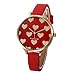 Balakie Women's Watch, Ladies Watch Casual Heart Pattern Dial Thin Faux Leather Quartz Analog Wrist Watch