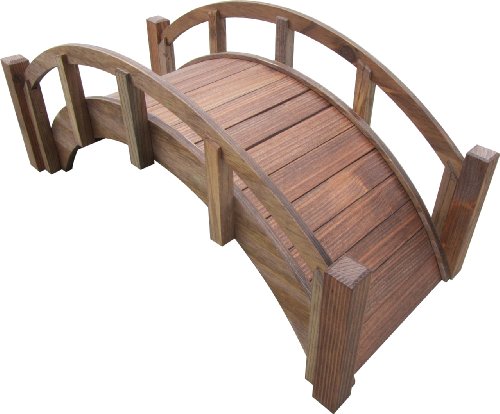 image for SamsGazebos Miniature Japanese Wood Garden Bridge, Treated, Assembled,