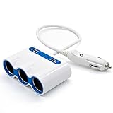 Cigarette Lighter Adapter, 120W 3-Socket Car Cigarette Lighter Splitter 3.4A Dual USB Car Charger Adapter DC 12V/24V Outlet Multi-Functions Car Splitter for iPhone iPad Samsung GPS Dashcam