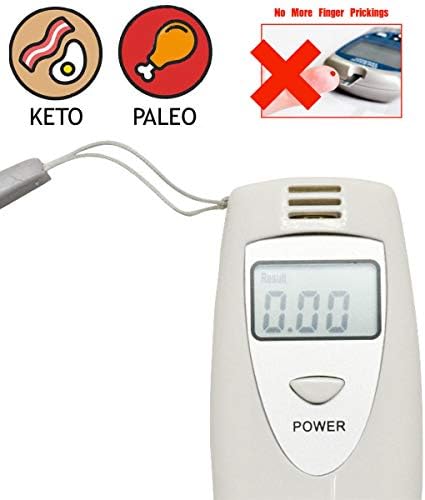 Breath Ketone Meter for ketosis Testing in ketogenic Paleo Atkins Diet ketoXpert + PDF Manual and Free Ketoguide by Thiyashi