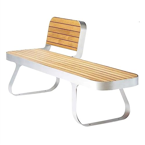 AEYSD-456 Garden Bench Outdoor Garden Park Bench with Backrest, Hardwood Strip Steel Frame Outdoor Leisure Bench Outdoor Bench(Large)