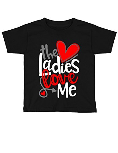 Baby Boys' Valentine's Day Outfit or Shirt | The Ladies Love Me (Black, 6/7)