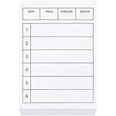 3" x 5" Lined Restaurant Server Order Guest Check Pads, Up to 6 Guests, Pack of 10