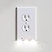 Cellphone Charger Holder Duplex USB Charger Outlet Wall Plate Cover  No Batteries Or Wires - Installs In Seconds Night