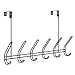 InterDesign Classico Over Door Organizer Hooks – 6 Hook Storage Rack for Coats, Hats, Robes or Towels, Bronze