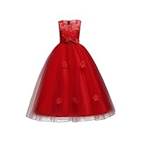 aibeiboutique Flower Girl Dresses Pageant Princess Bridesmaid Dress for Wedding First Communion (11-12 Years, Red)