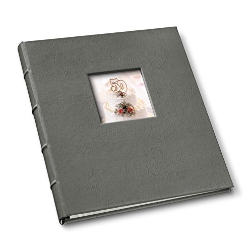 Gallery Leather Presentation Binder 3/4" With Window and Hubbed Spine Freeport Slate - Thumbnail 2