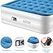 TILVIEW Queen Size Air Mattress, Blow Up Elevated Raised Air Bed Inflatable Airbed with Built-in Electric Pump, Storage Bag and Repair Patches Included, Blue, 2-Year Guarantee
