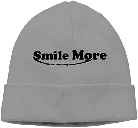 DMJBeanie Roman Atwood Smile More Beanie Cap Hat DeepHeather