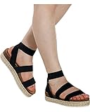 Nature Breeze Women's Casual Summer/Spring Open Toe Espadrille Wedge Sandals